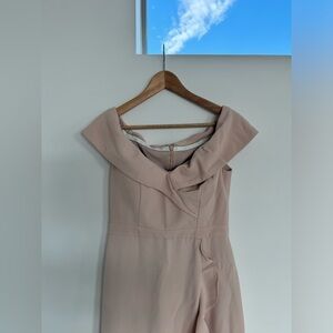 Off the shoulder pale pink/cream wedding guest dress. Only worn to one wedding.